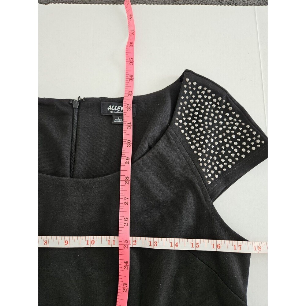 Allen B. By Allen Schwartz Black Sheath Dress With Black Rhinestones Size L - Picture 8 of 9